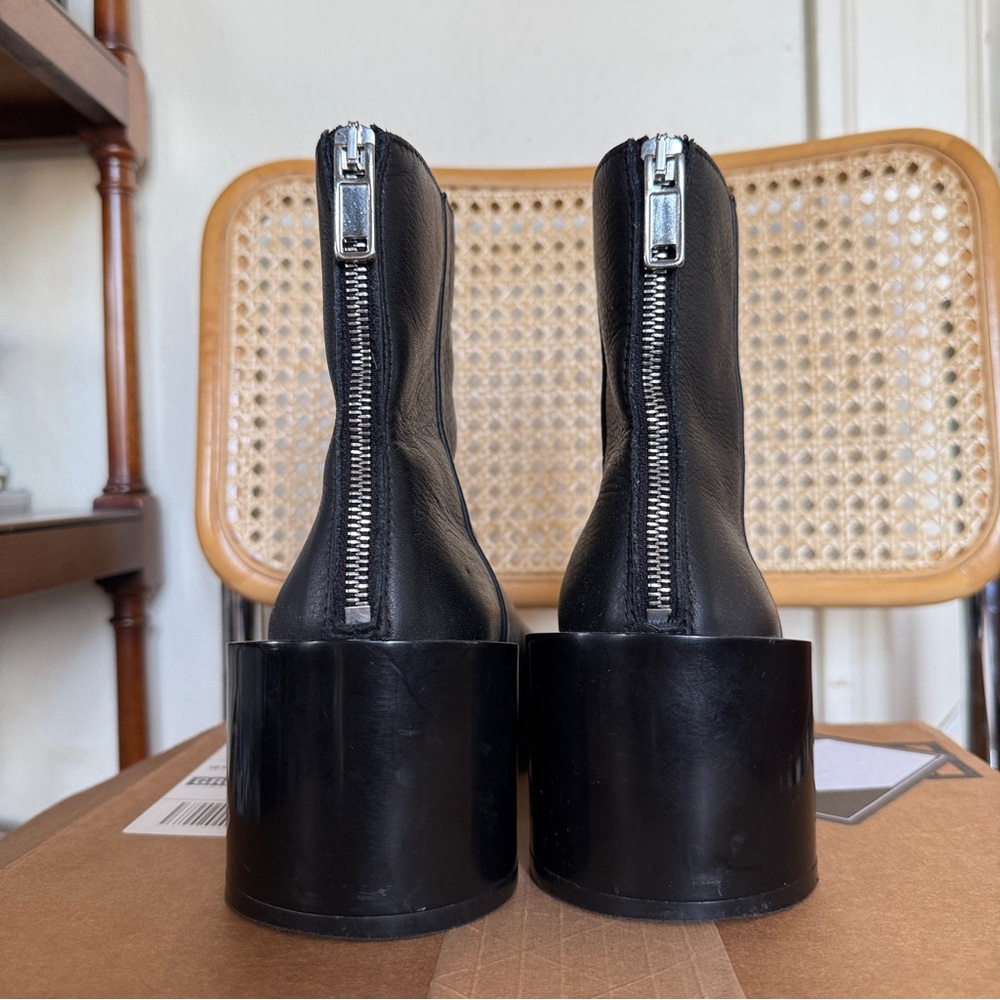 Margiela MM6 Black Leather Ankle Boots - Picture 2 of 6